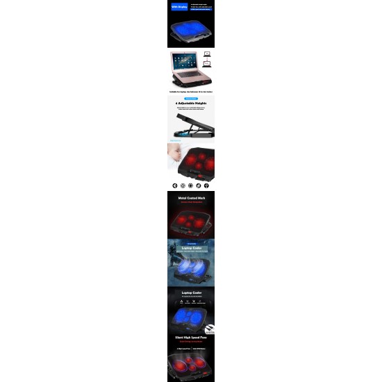 Adjustable Laptop Cooling Pad With Display