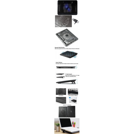 N19 Laptop Notebook Cooling Pad [1 Fan]