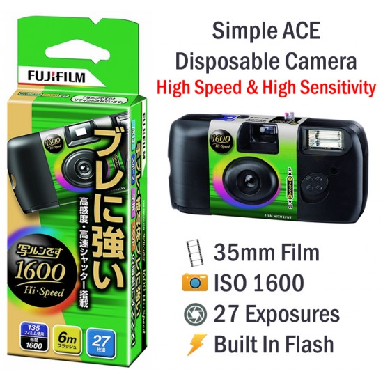Fujifilm Simple Ace Disposable High Speed Film Camera [27 Exp]