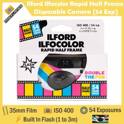 Ilford Ilfocolor Rapid Half Frame Disposable Film Camera [54 Exp]