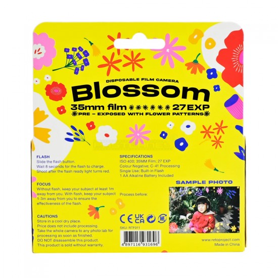 Reto Retocolor Blossom Disposable Camera With Pre-Exposed Patterns [27 Exp]