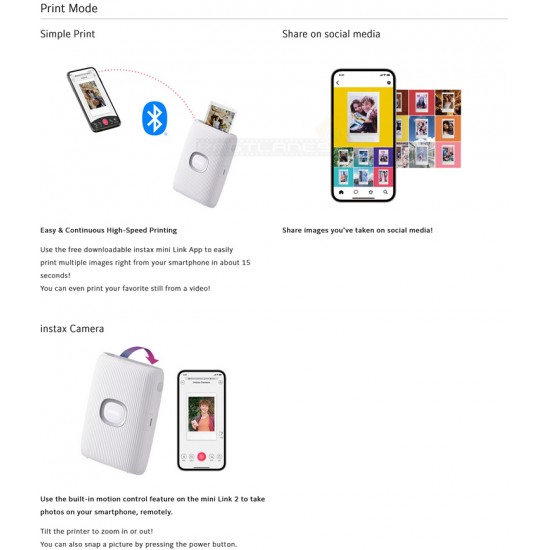 Instax Mini Link 2 Smartphone Photo Printer (Rilakkuma)