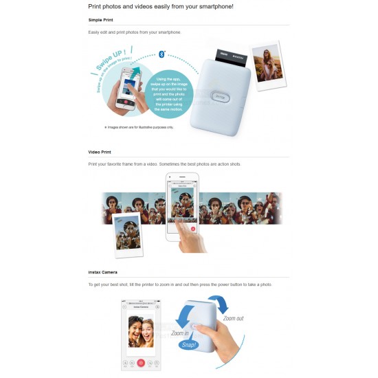 Instax Mini Link Smartphone Photo Printer (Ash White)