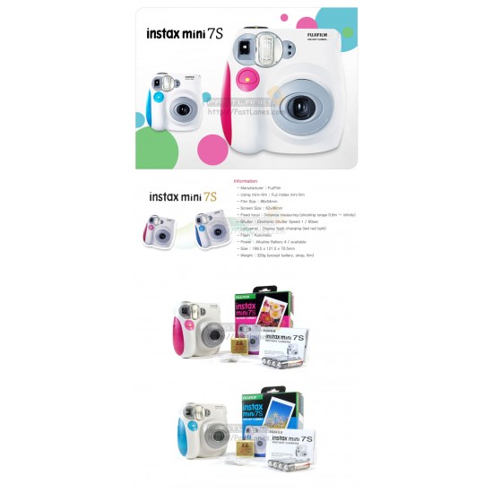 Fujifilm Instax Mini 7S Camera (Pink)