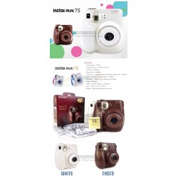 Fujifilm Instax Mini 7S  Camera (Choco) [Sticker + Close-up Lens With Mirror]