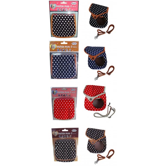 Polka Dot Fabric Case For Instax Mini 8, Mini 8+, Mini 9