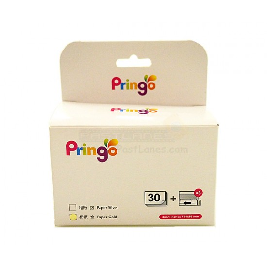 Hiti Pringo P231 Photo Paper And Ink Ribbon (Gold 30 Sheets)